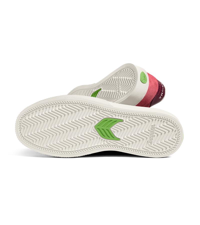 NAIOCA Watermelon Suede Ivory Logo Ruby Wine Sneaker