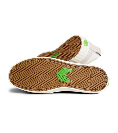 SLIP-ON PRO Off-White Canvas Vintage White Suede Black Logo Sneaker