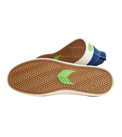 CATIBA PRO Low Mystery Blue Suede and Canvas Contrast Thread Ivory Logo Sneaker