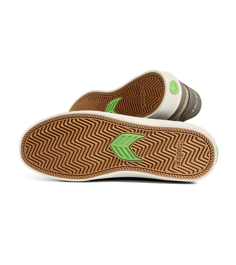 LUAN PRO Plaza Taupe Suede Ivory Logo Sneaker