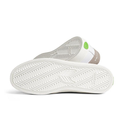 SALVAS White Premium Leather Vintage White Suede Mirage Blue Logo Sneaker