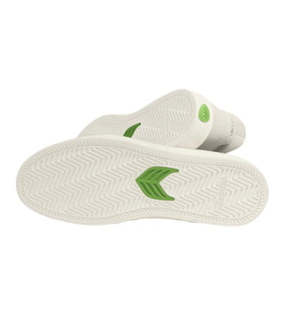VALLELY Vintage White Suede Ivory Logo Sneaker