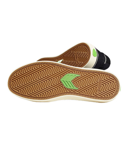 VALLELY PRO Black Suede and Cordura Ivory Logo Sneaker