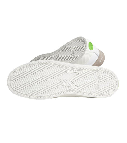 SALVAS White Premium Leather Vintage White Suede Black Logo Sneaker