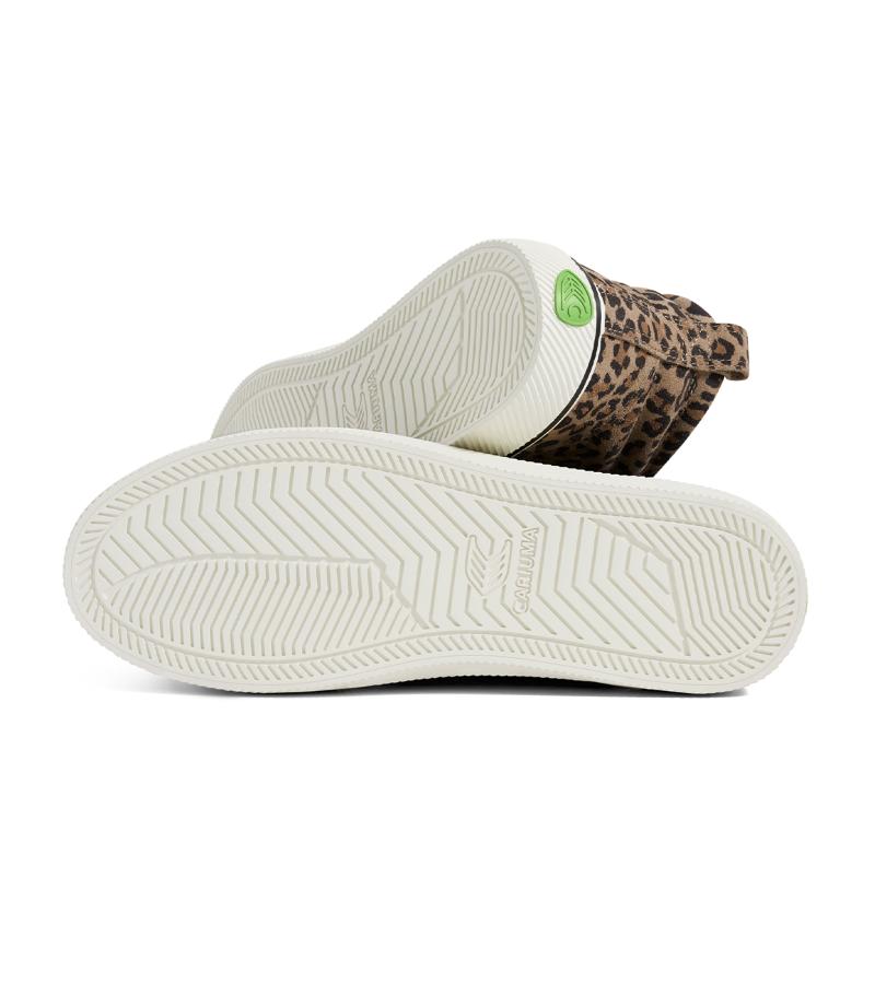 OCA High Stripe Leopard Print Suede Sneaker