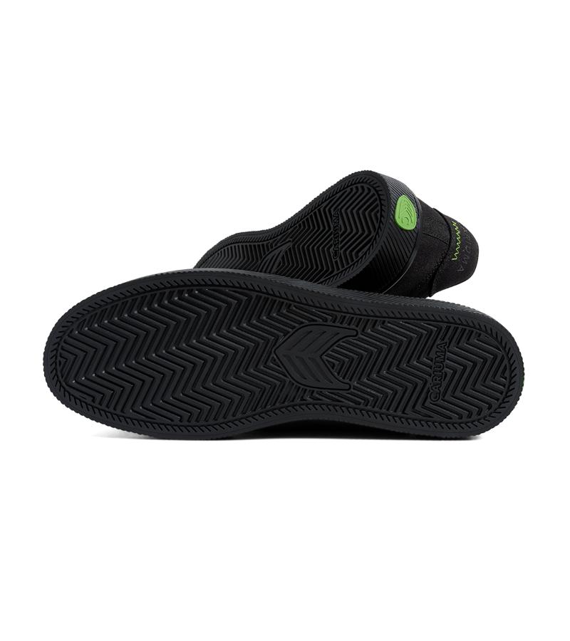 NAIOCA All Black Canvas Ash Grey Logo Sneaker