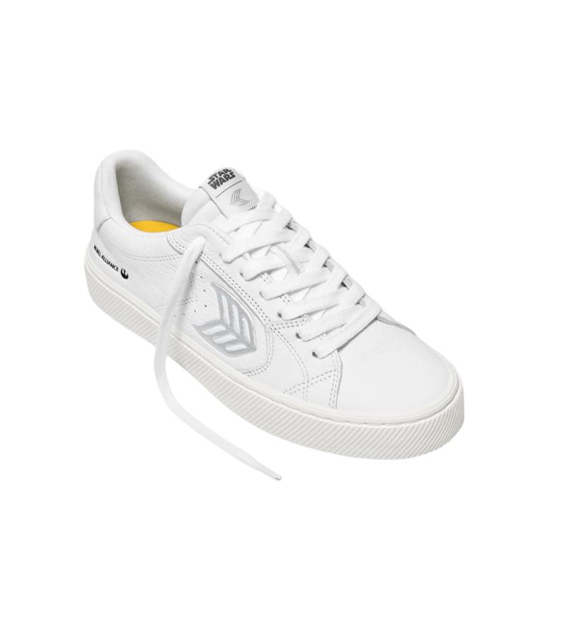 STAR WARS SALVAS White Premium Leather Princess Leia Silver Logo Sneaker