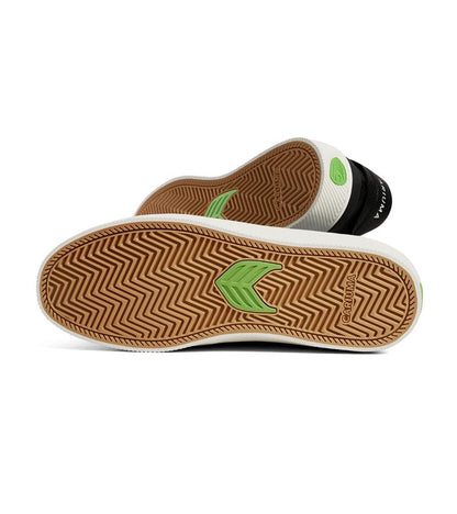 LUAN PRO Black Premium Leather Ivory Logo Sneaker