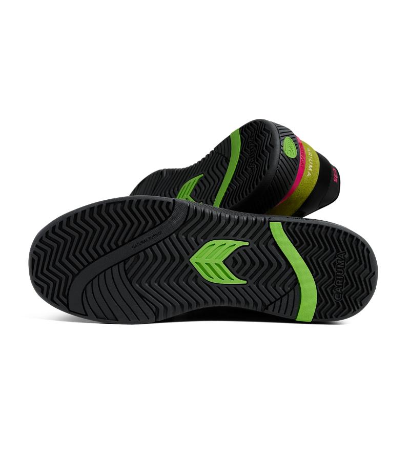 SKATEGOAT C25 PRO Lime Green Suede Black Mesh Ivory Logo Pink Sneaker