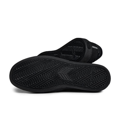 NAIOCA PRO All Black Suede and Canvas Ash Grey Logo Sneaker