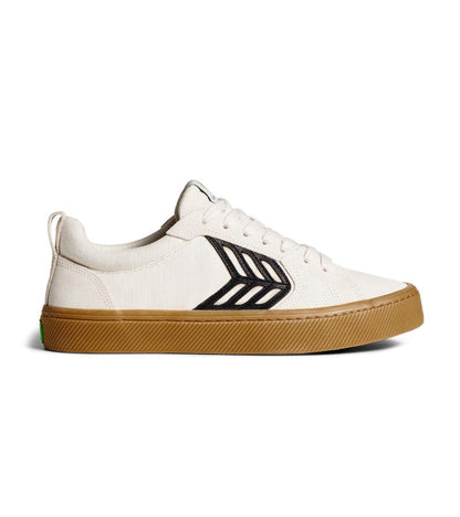 CATIBA PRO Low Gum Vintage White Suede and Canvas Black Logo Sneaker