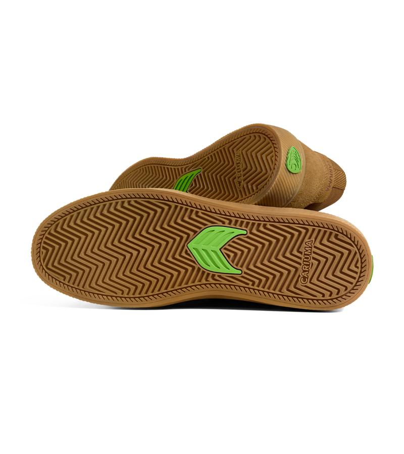 VALLELY PRO Gum Camel Suede and Cordura Dark Camel Logo Sneaker