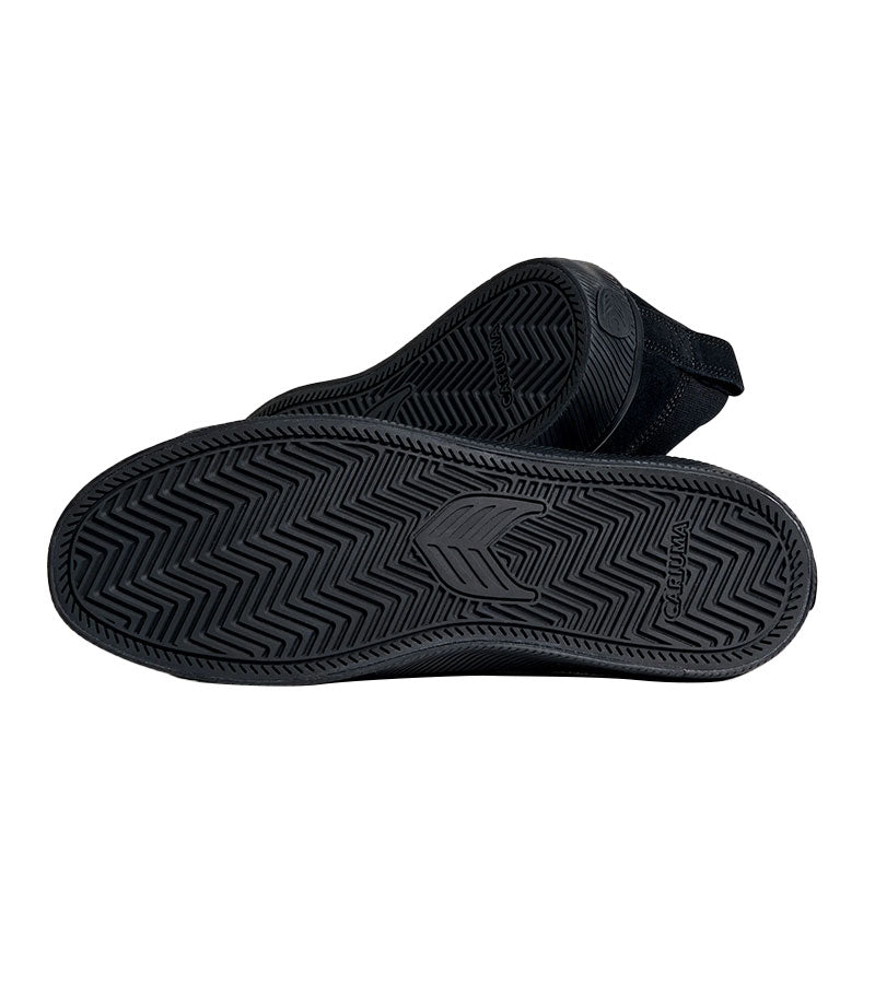 CATIBA PRO Low All Black Suede and Canvas Ivory Logo Sneaker