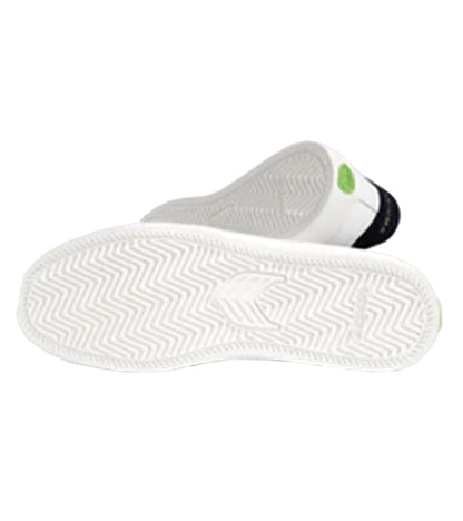 SALVAS White Leather Leopard Print Suede Black Logo Sneaker