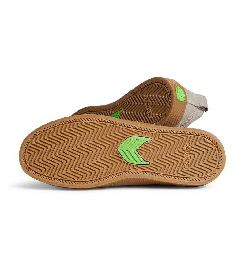 CATIBA PRO Gum Cloud Grey Suede and Canvas Ivory Logo Sneaker