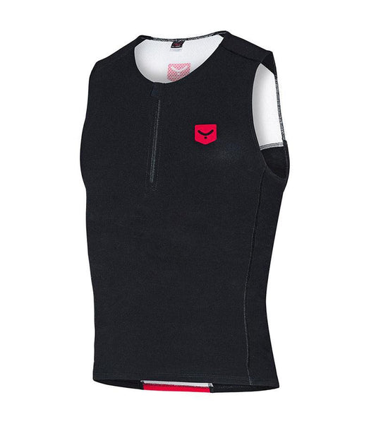 TAYMORY - T695 Tri Top Front Zip BLACK AND RED